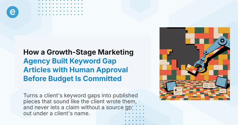 How a Growth-Stage Marketing Agency Built Keyword Gap Articles with Human Approval Before Budget Is Committed