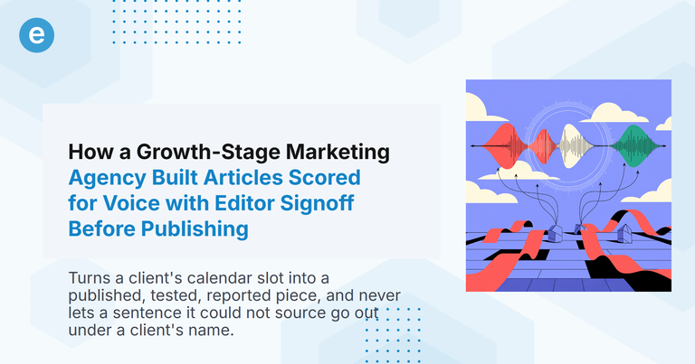 How a Growth-Stage Marketing Agency Built Articles Scored for Voice with Editor Signoff Before Publishing
